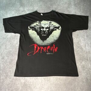 Vintage 1992 Bram Stokers Dracula Movie Promo T-Shirt Black XL Horror Film GRAIL